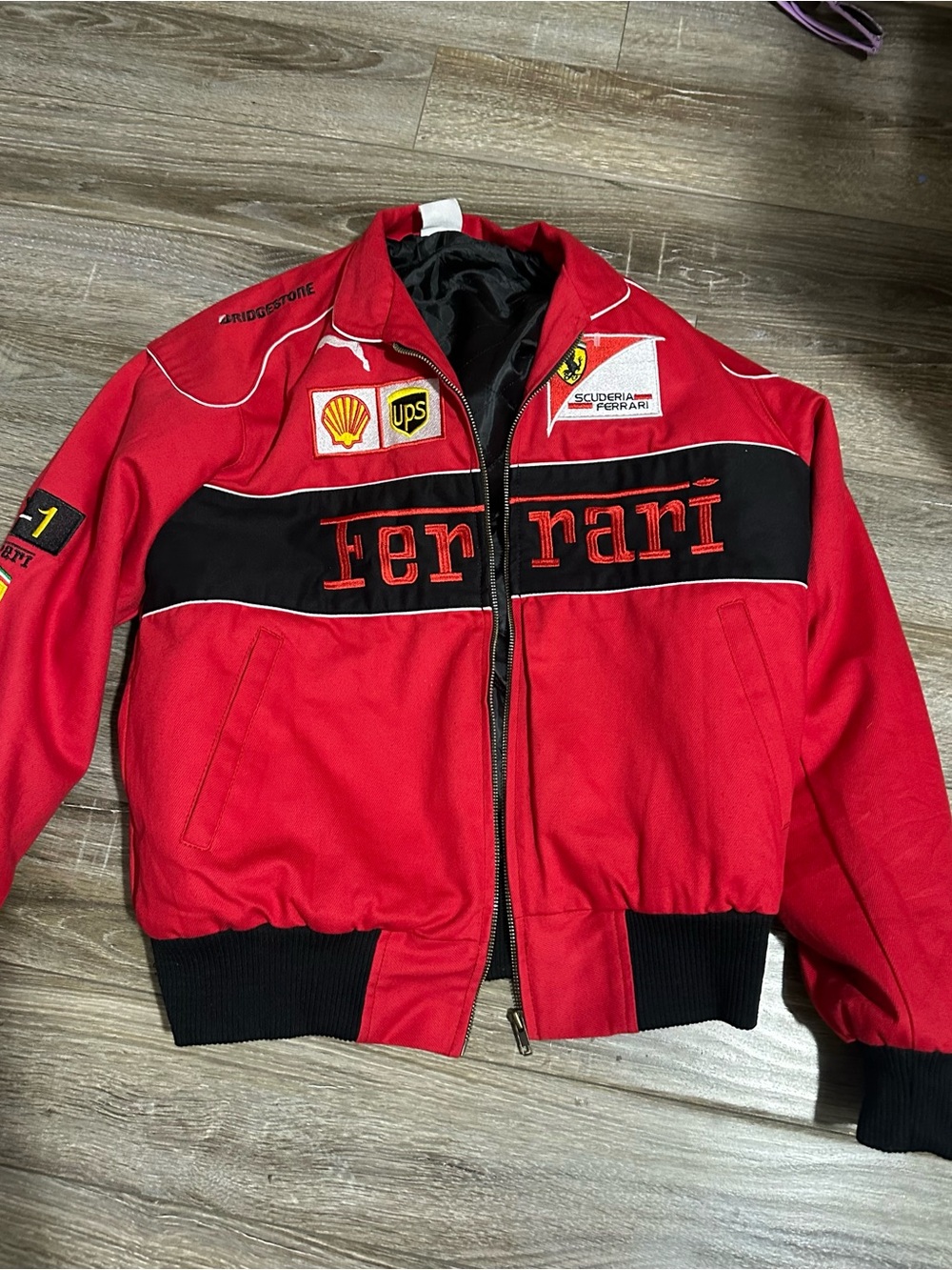 Ferrari Red and Black Scuderia Racing Bomber Jacket